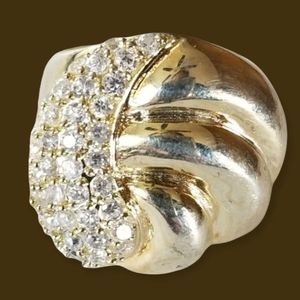 Vintage Cubic Zirconia Cocktail Ring SZ 6